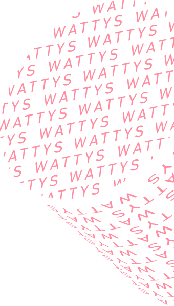 The word wattys repeated in a geometric shape